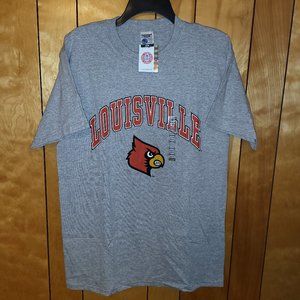 Louisville Cardinals Shirt MEDIUM Short Sleeve Graphic t shirt NCAA GRAY New C3
